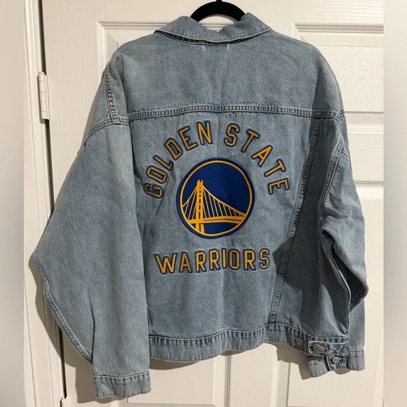 GAP x NBA Denim Golden State Warriors Jacket - Picture 5 of 6